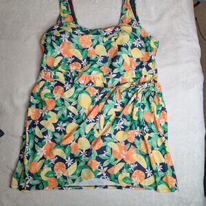 Women's Swim Dress, Sz 3x, Citrus Print, Old Navy